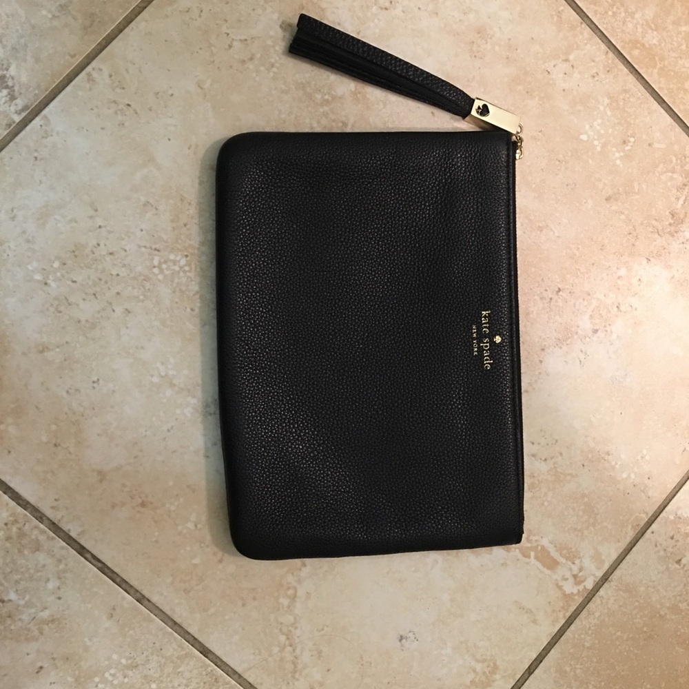 Kate Spade Black Leather Clutch